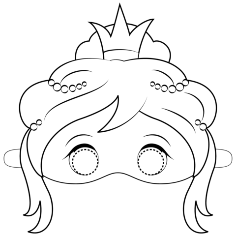 Princess Mask Coloring Page